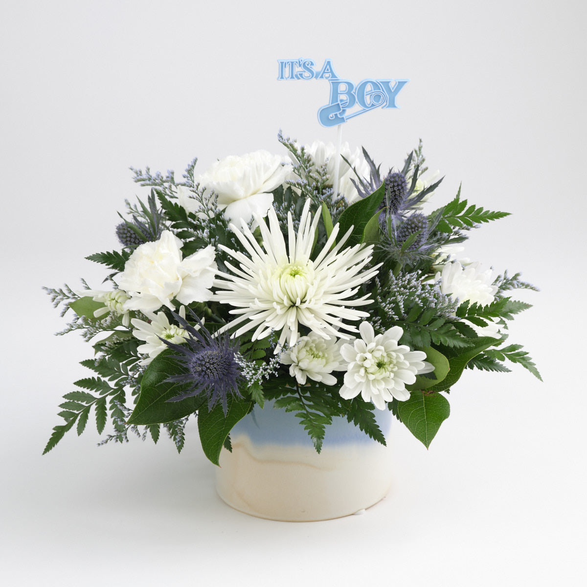 Blue Floral Arrangement (Optional- Baby Boy)