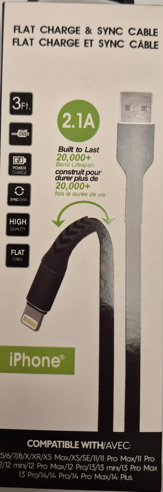 3Ft - Bendable Cables For iPhones 14/13/12