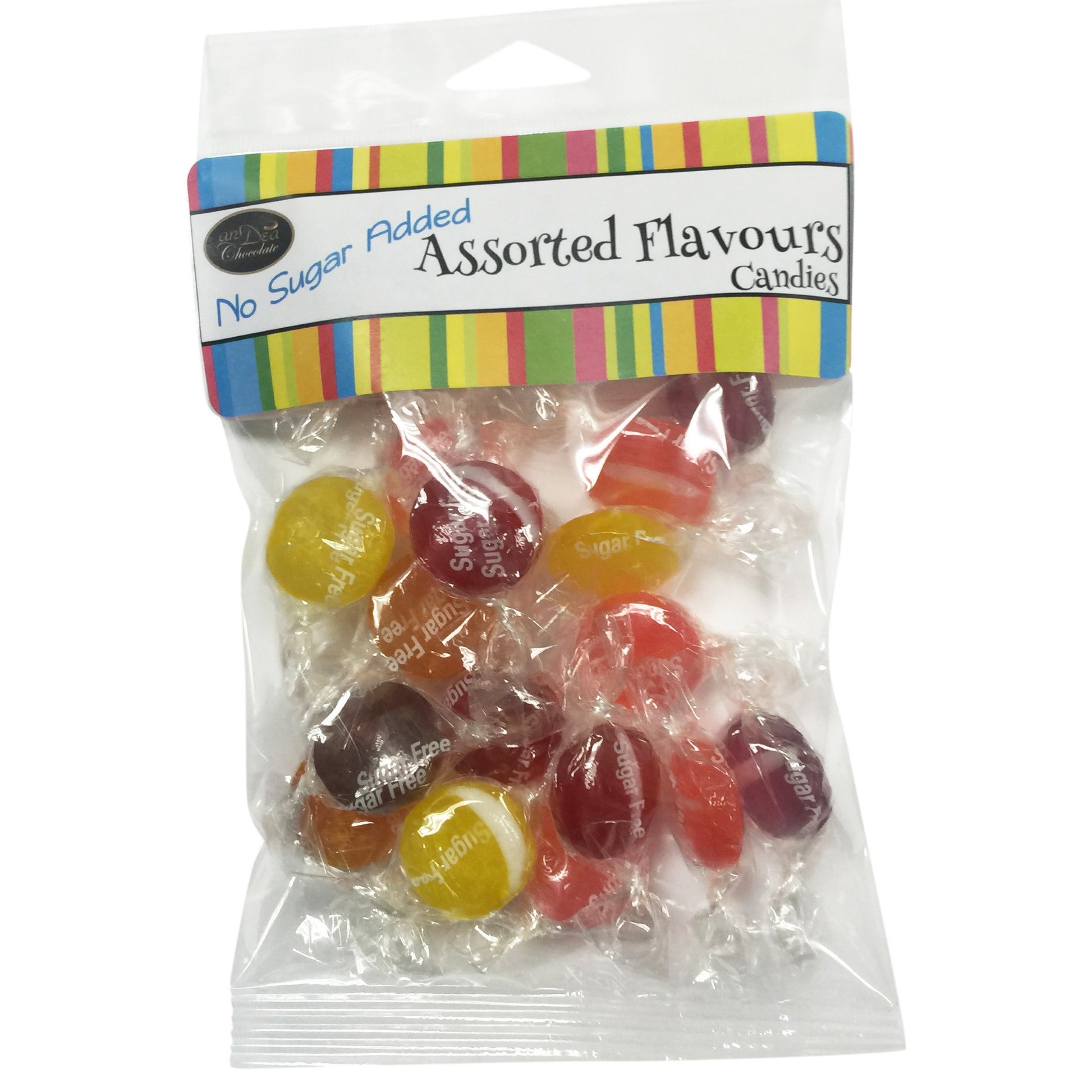 Scrumptious sugar free Assorted Flavours hard candies. Superior quality and domestically produced, this candy provides an exquisite array of flavours  to delight and excite the most demanding palate. Cello package.