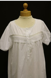 Short Sleeved Cotton Nightgown w/ 1/4 Button Front