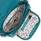 The Presto has an elevated appeal with its stunning bubble quilting accent. This front flap style bag will keep you organized and on trend with its modern look and unique interior organization. Featuring a total of 11 handy pockets and 2 removable straps for multiple carrying options, this large crossbody will keep you hands-free while on the go. Dimensions: 10"W x 8.5"H x 4.25"D. Available in teal, grey or black.